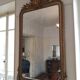 Golden wood fireplace mirror 190x110cm