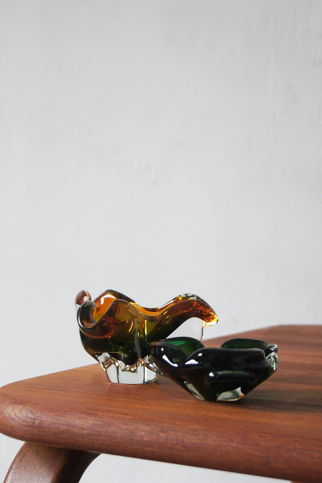 Glass Bowls or Ashtrays, Italy, 1970s, Set of 2