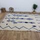 Azilal Vintage Rug 276x180 cm - Blue Geometric Patterns