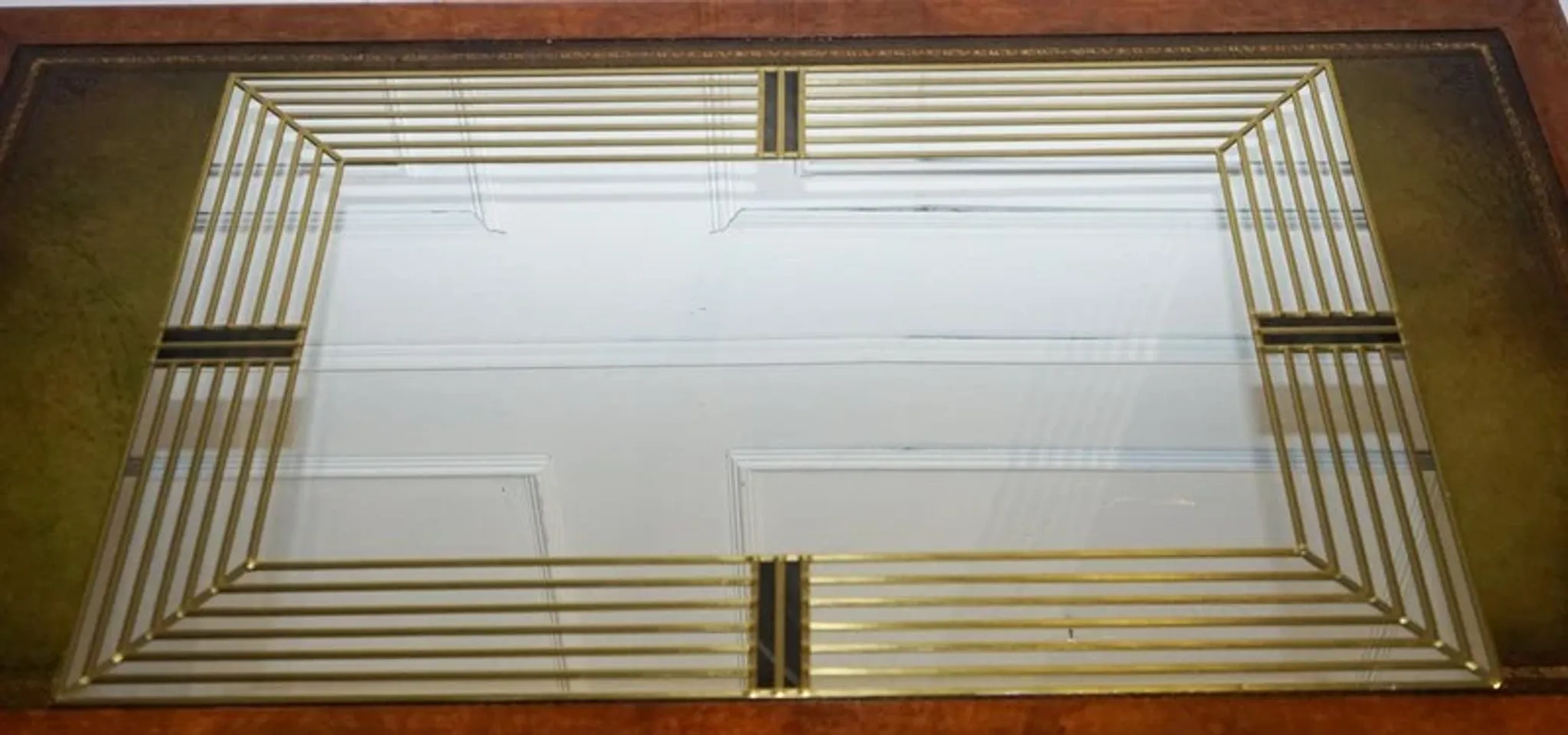 Handmade Gold Art Deco Style Wall Mirror by Lawson Glassworks