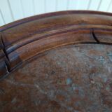 Guéridon ancien en bois massif avec plateau en marbre