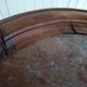 Antique solid wood pedestal table with marble top