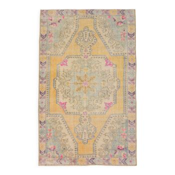 Oriental yellow turkish rug, 137x211cm