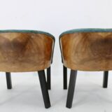 Paire de chaises avec tabouret des années 1940, Italie
