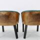 1940s Pair of Chairs with Stool, Italy