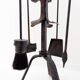 Set d'outils pour cheminée en fer forgé martelé : H 127cm