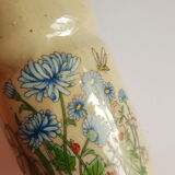 Set salière et poivrier en grès décor floral vintage