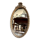 Miroir ovale classique doré à décor de noeud