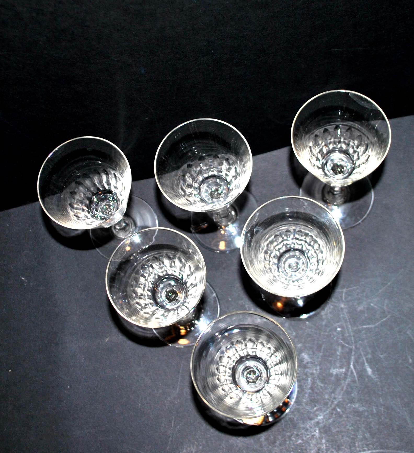 Series of 6 antique wine glasses in blown glass from meisenthal 1900 12.5 cm