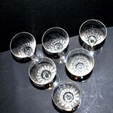 Series of 6 antique wine glasses in blown glass from meisenthal 1900 12.5 cm