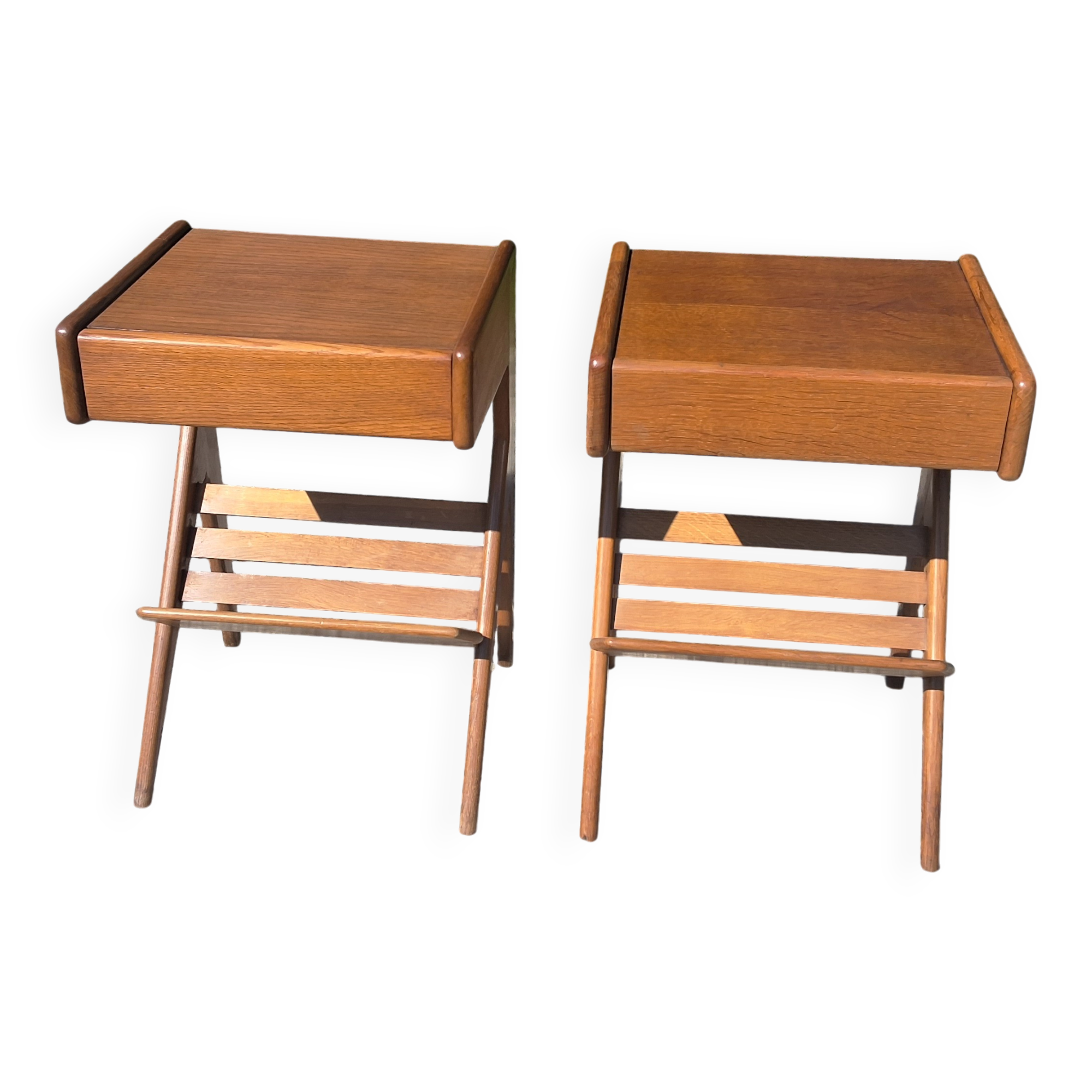 Compass leg bedside tables