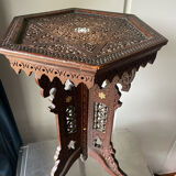 Antique Ottoman Turkish table with inlays and intricate carvings