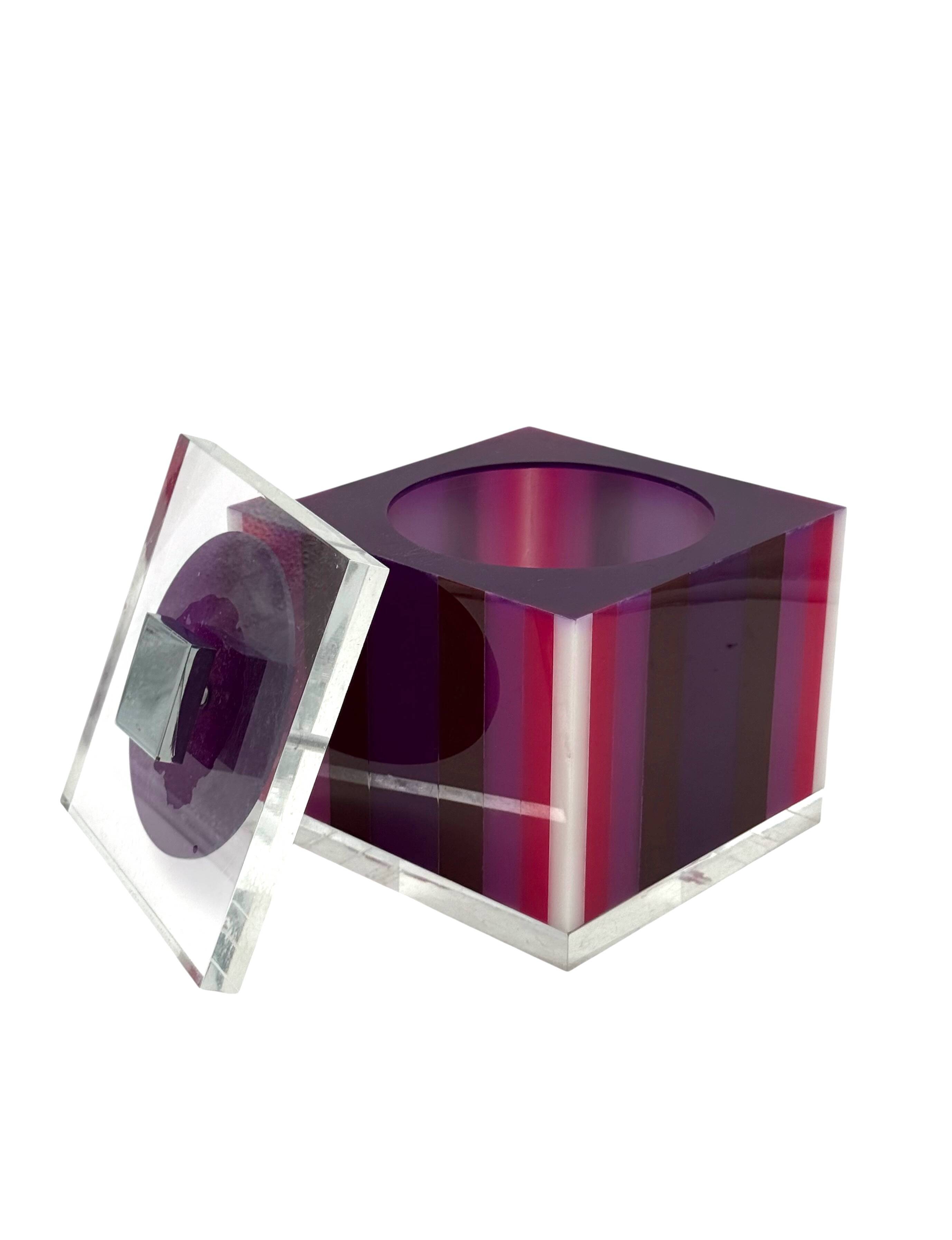 Seau à glace rose postmoderne, Italie, vers 1980