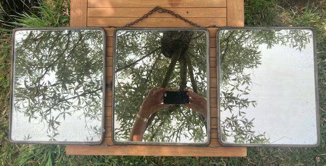 Miroir triptyque de barbier