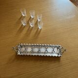 Baccarat liqueur set, glasses, and stand. Rare item.