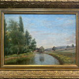 Tableau Jean-Baptiste Antoine GUILLEMET (1843-1918) Environs de Moret sur Loing