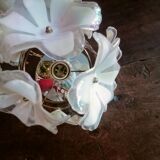 70s Flower and Mirror Chandelier