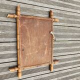 Antique turned wooden mirror