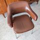 Fauteuil vintage en similicuir marron