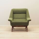 Fauteuil vert, design danois, années 1970, fabrication : Horsens Møbelfabrik