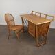 Bureau et sa chaise en rotin