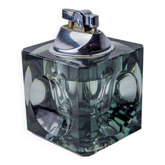 Briquet glaçon noir par Antonio Imperatore, verre de murano, italie, 1970