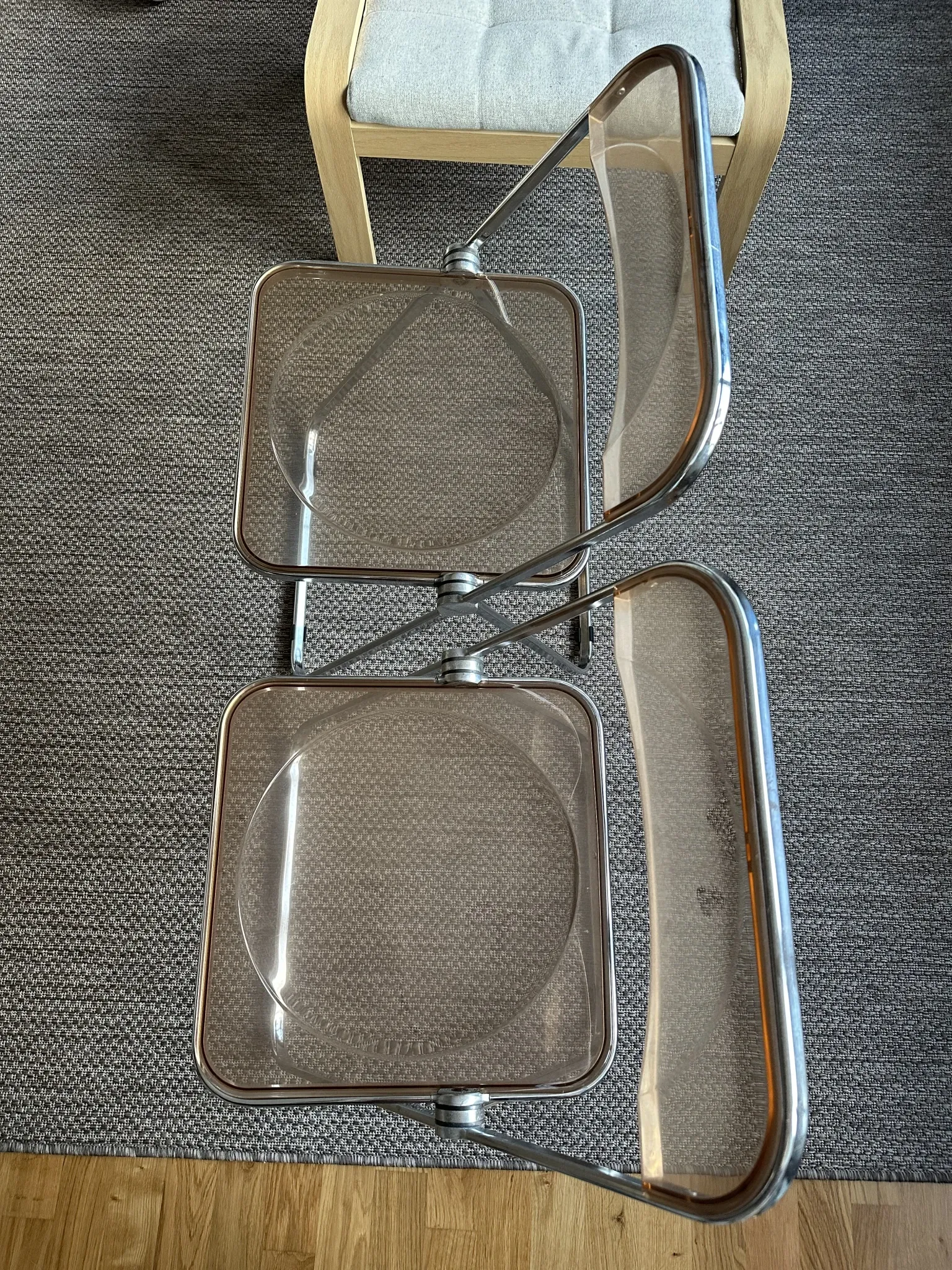 Pair of folding chairs Plia Anonima Castelli 70s