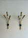 Pair of vintage wall lamps, solid brass, France 1950