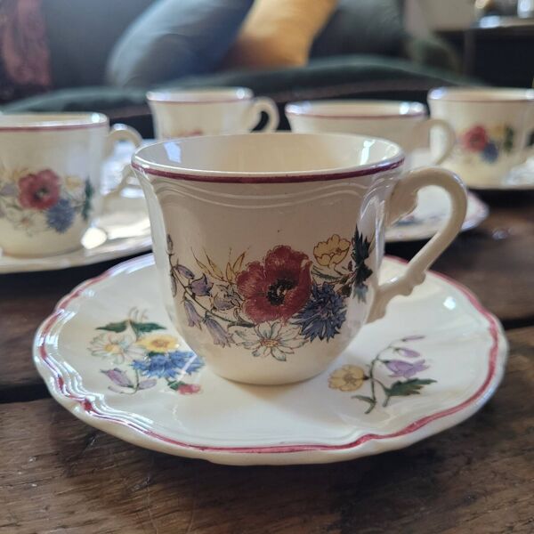 Tasses Agreste Digoin Sarreguemines 1930