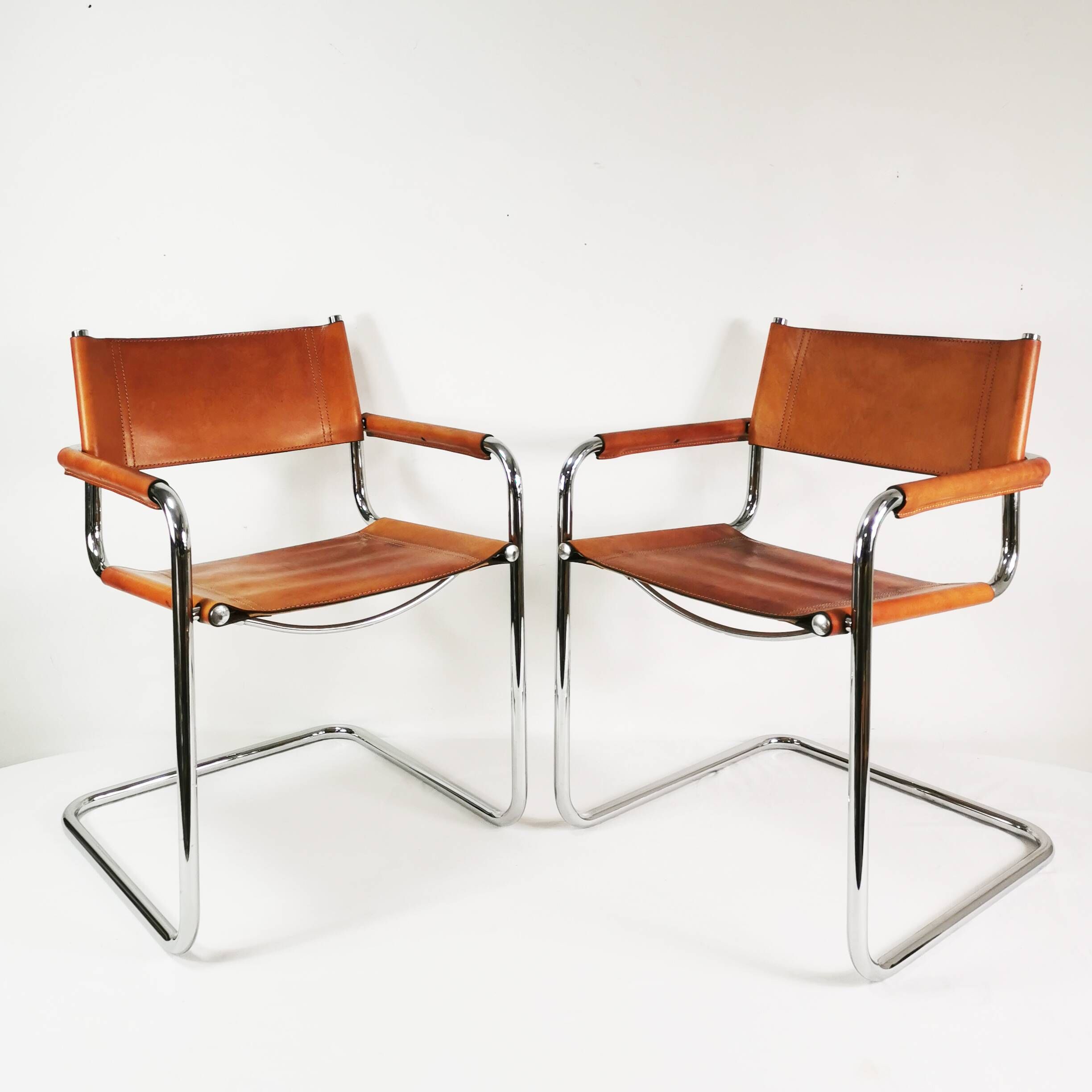 Pair of Bauhaus S34 chairs, designed by Mart Stam, Bulthaup, Germany, 1980s