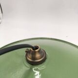 Pair of enamelled metal pendant lights