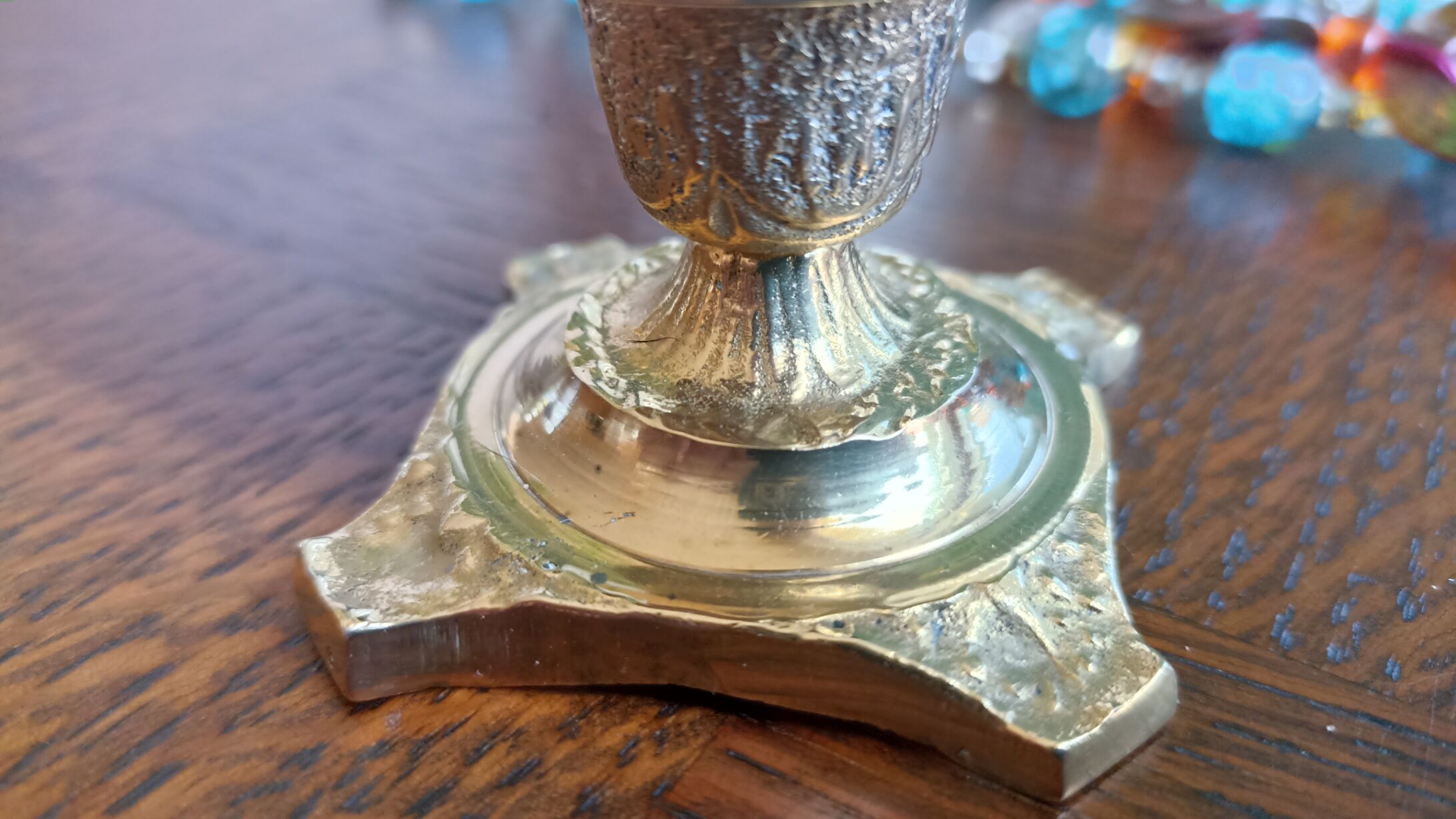 Gold solid brass candle holder