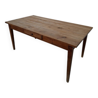 Rustic farmhouse table, antique, made in the 1900s from fruitwood.