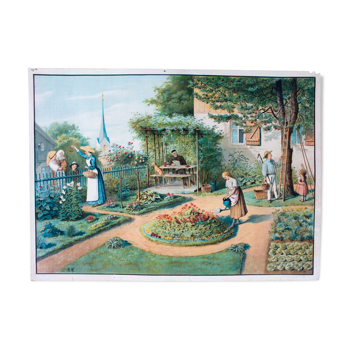 Tableau mural, vie du Village, 1949