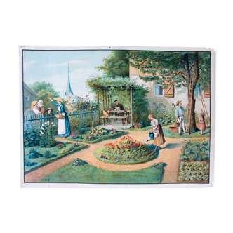 Tableau mural, vie du Village, 1949