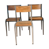 Set of 3 Mullca chairs tapered feet