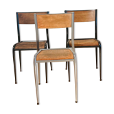 Set of 3 Mullca chairs tapered feet
