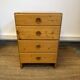 Commode Charlotte Perriand "Les Arcs" en pin massif – 4 tiroirs – Années 19