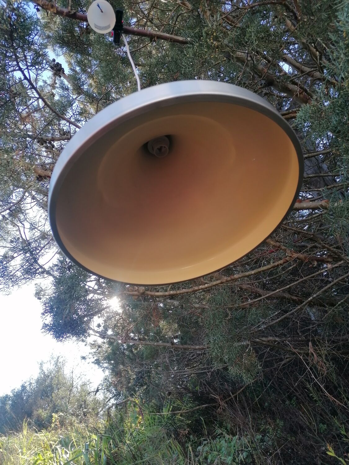 Suspension space age vintage en aluminium brossé