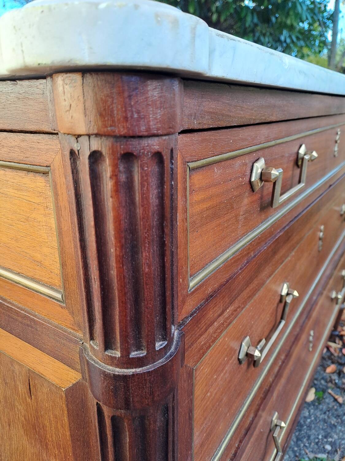 Louis XVI chest of drawers, mahogany, late 18th century, early 19th century