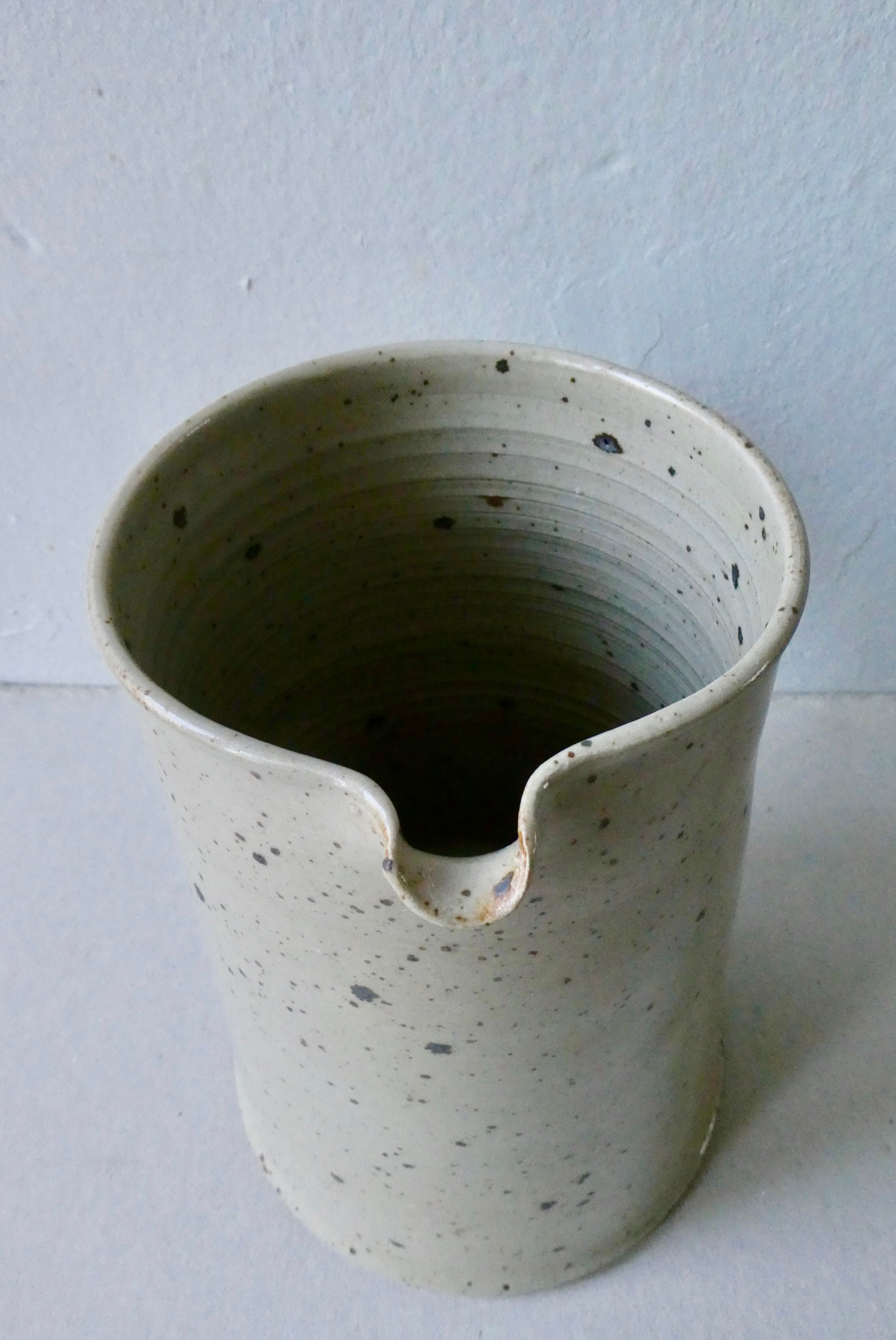 Sandstone pitcher, signed, 70-80s