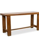 Brutalist style table, or desk, in beech. Circa 1900