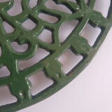 Vintage green cast iron trivet