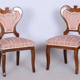 Ensemble de sièges restauré en chêne Biedermeier, noyer, construction stable, Autriche, années 1840