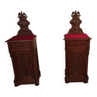 Walnut nightstands, 19th century, italy, late 19th century, set of 2