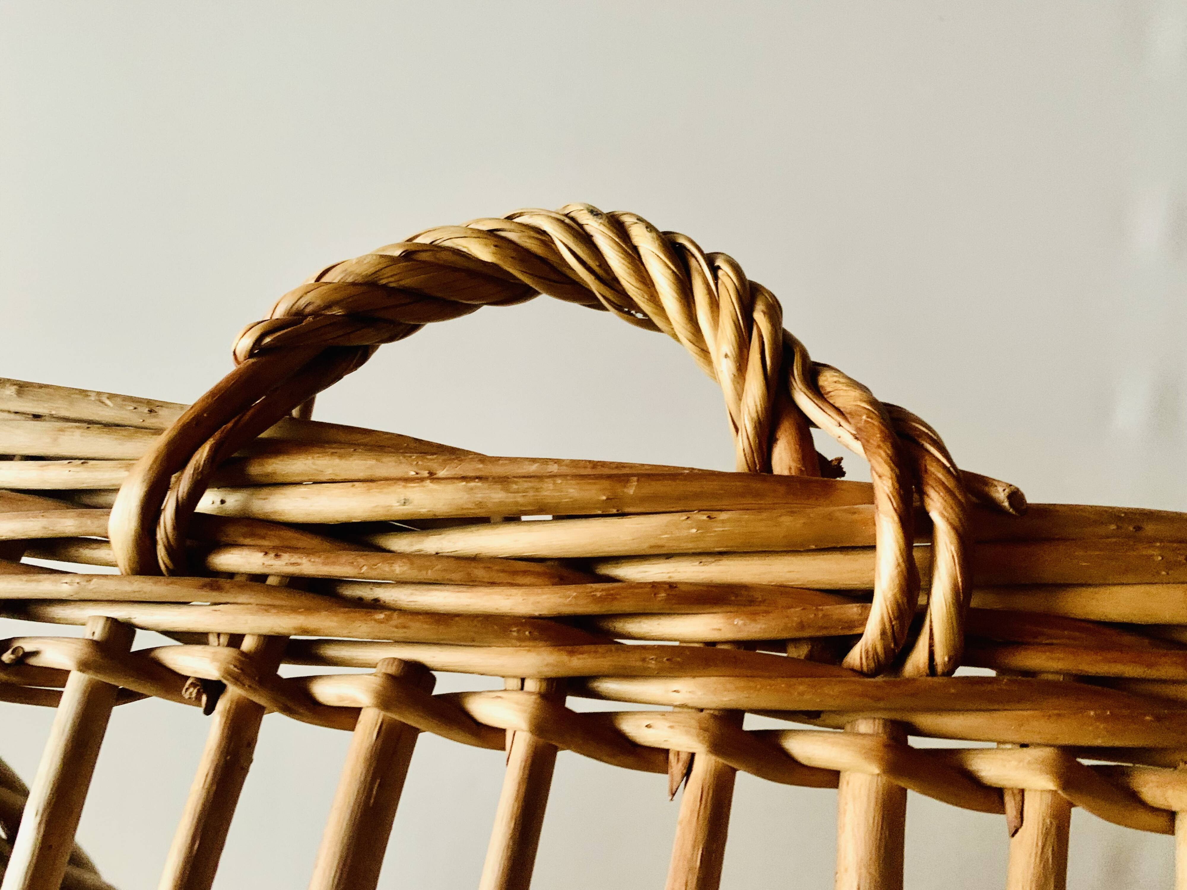 Large vintage wicker basket