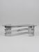 70s oval design coffee table in glass with chrome S legs.