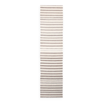 Brown & Beige Striped Turkish Runner Rug, 78x330Cm