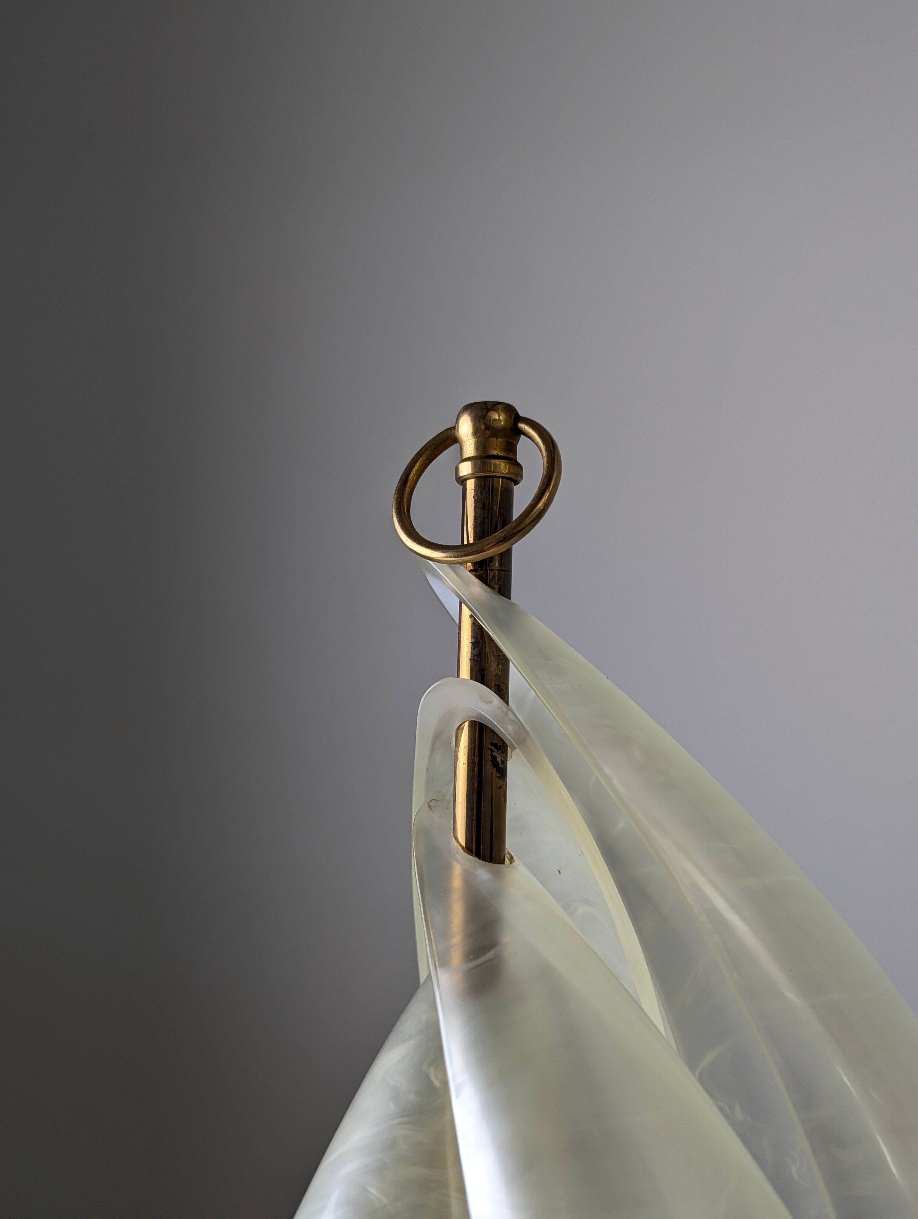 Maison Rougier table lamp in opalescent lucite 1970s
