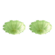 Lot de 2 verres de Murano de style vénitien vert « Feuilles » de style moderne du milieu du siècle